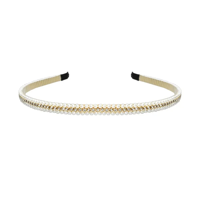 Handmade Beaded Oversized Pearl Headband For  Adult Hair Accessories Bright Pearl Headband