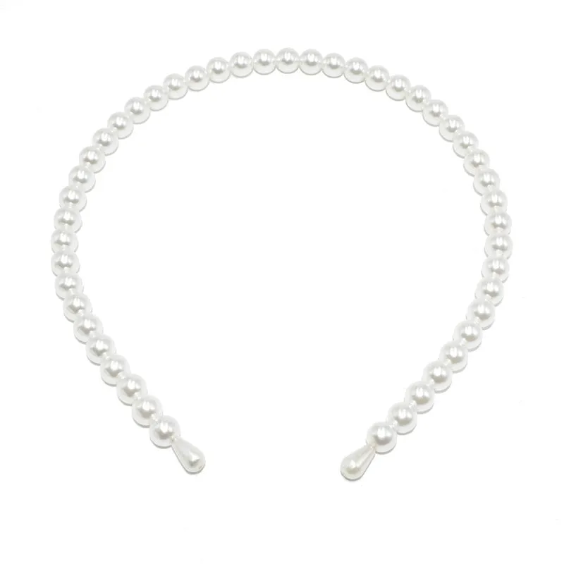 Handmade Beaded Oversized Pearl Headband For  Adult Hair Accessories Bright Pearl Headband
