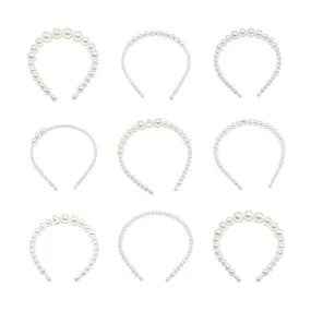 Handmade Beaded Oversized Pearl Headband For  Adult Hair Accessories Bright Pearl Headband