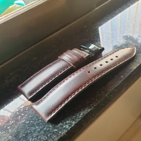 Handmade coffee brown leather strap