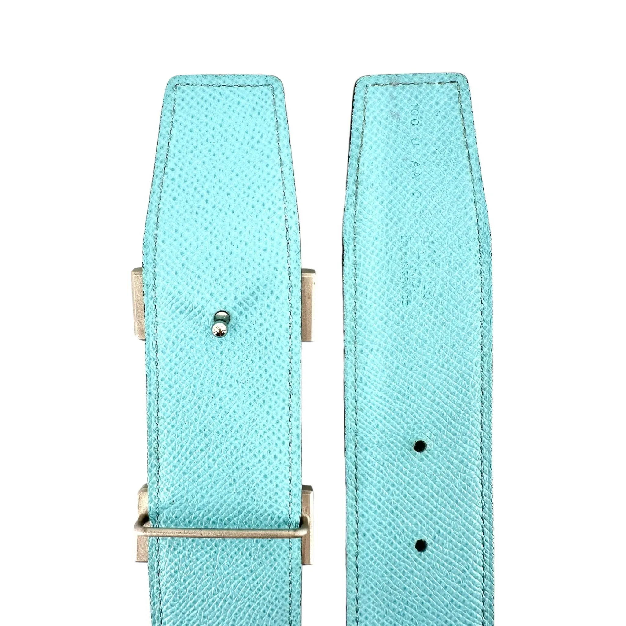 Hermes Belt Reversible White Tiffany Blue Pre-Owned