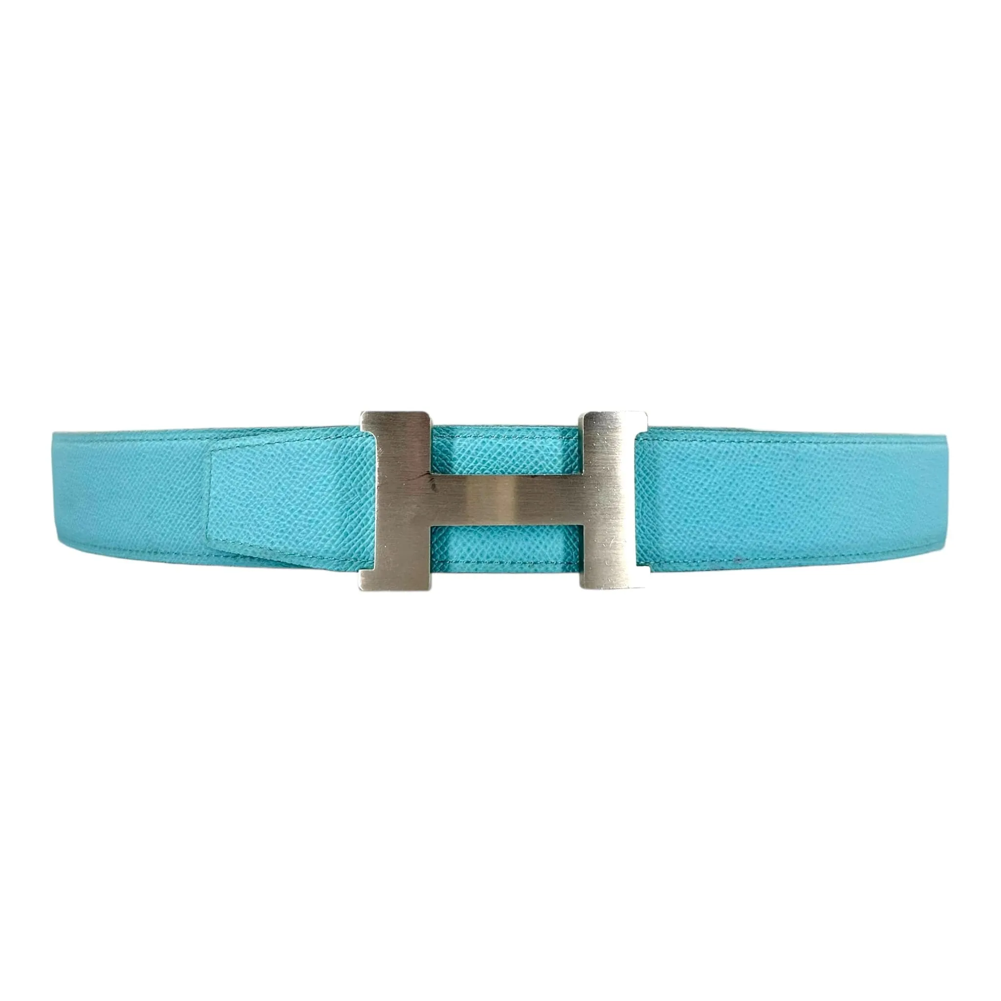 Hermes Belt Reversible White Tiffany Blue Pre-Owned