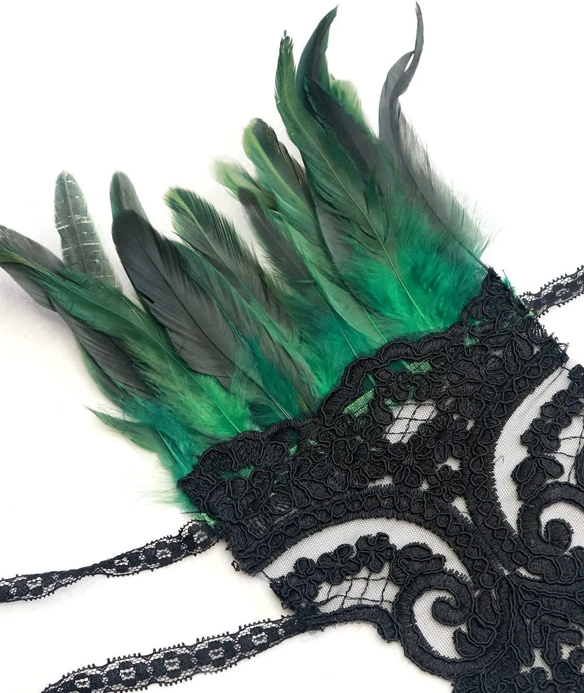 HOMELEX Women Black Lace Feather Gloves Witch Angel Costume Accessories Swan Wings Wrist Bands