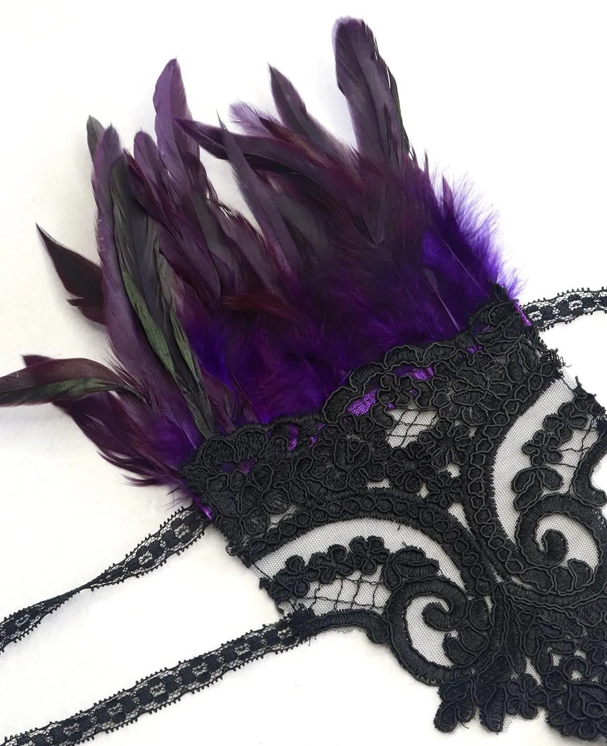 HOMELEX Women Black Lace Feather Gloves Witch Angel Costume Accessories Swan Wings Wrist Bands