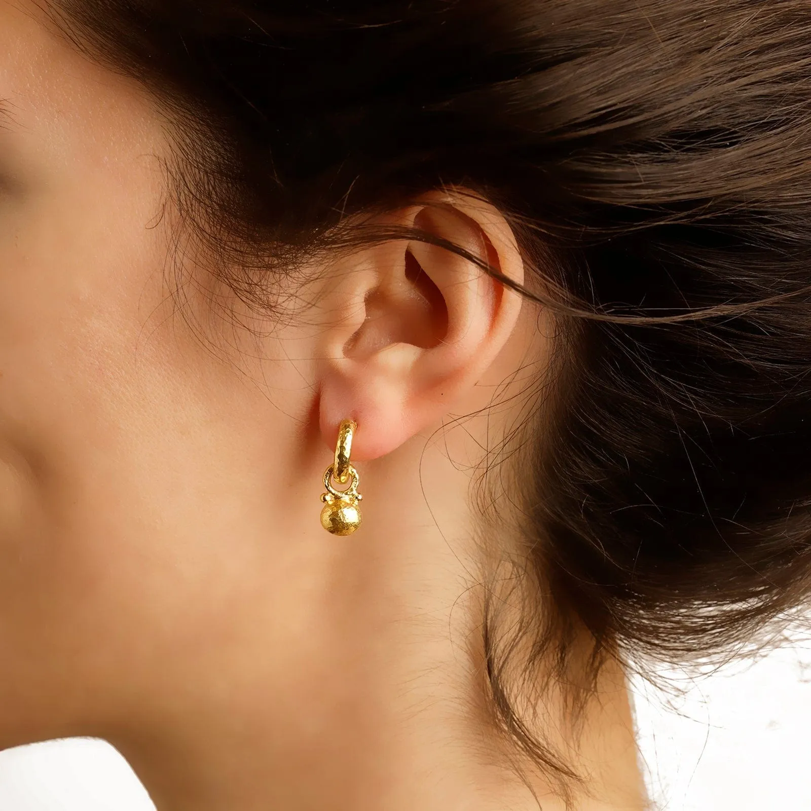 Horizontal Gold Oval Earring Charms