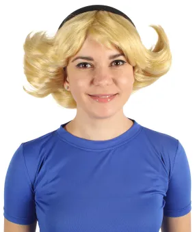 HPO Adult Women's Blonde Side Parted Short Spiky Wig| Flame-retardant Synthetic Fiber