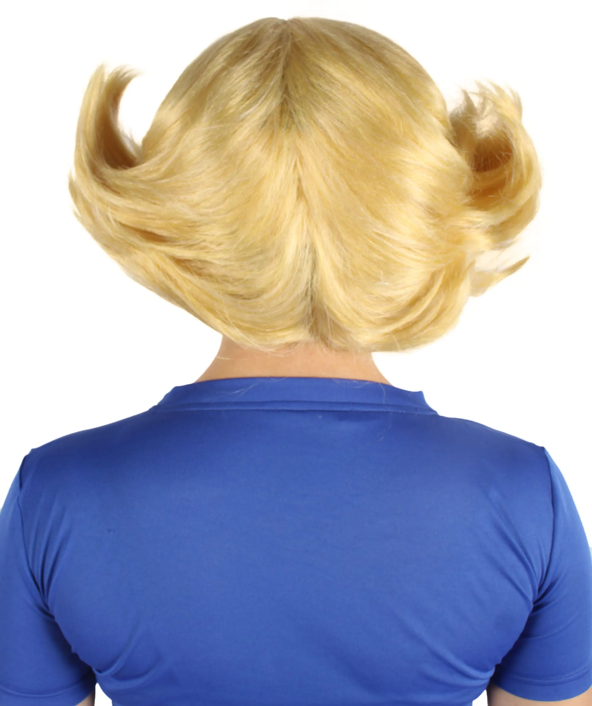 HPO Adult Women's Blonde Side Parted Short Spiky Wig| Flame-retardant Synthetic Fiber
