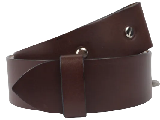 Interchangeable 1 Inch (25mm) Leather Belt Strap in Chestnut Chicago Screws