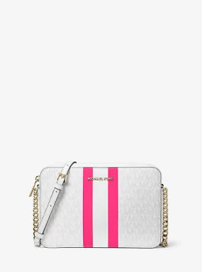 Jet Set Large Logo Stripe Crossbody Bag