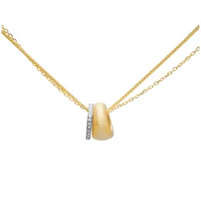 Jo Mavia Golden Diamond Halo Double-Chain Necklace