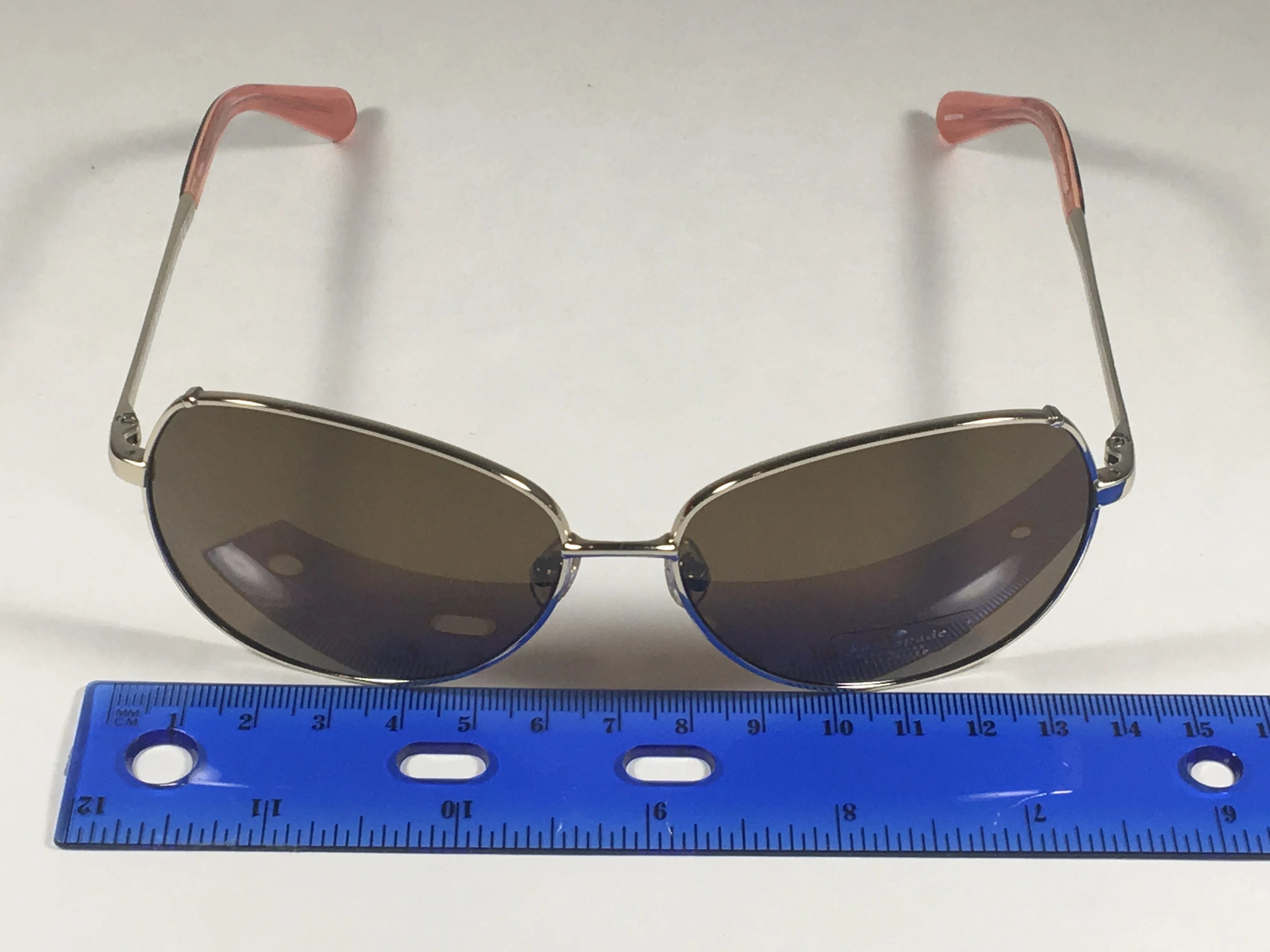 Kate Spade Polarized CANDIDA 03YG VW Pilot Sunglasses Women's Silver Aviator Brown Lens