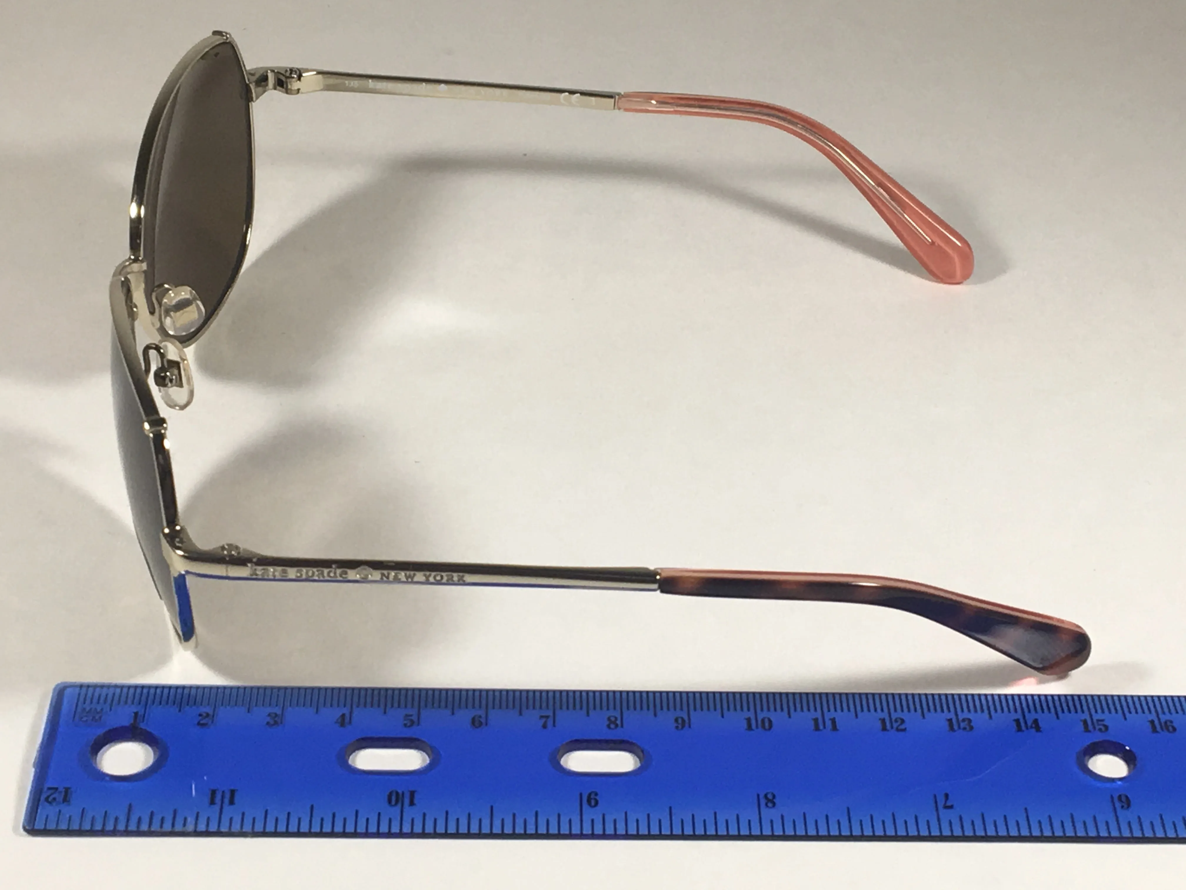Kate Spade Polarized CANDIDA 03YG VW Pilot Sunglasses Women's Silver Aviator Brown Lens