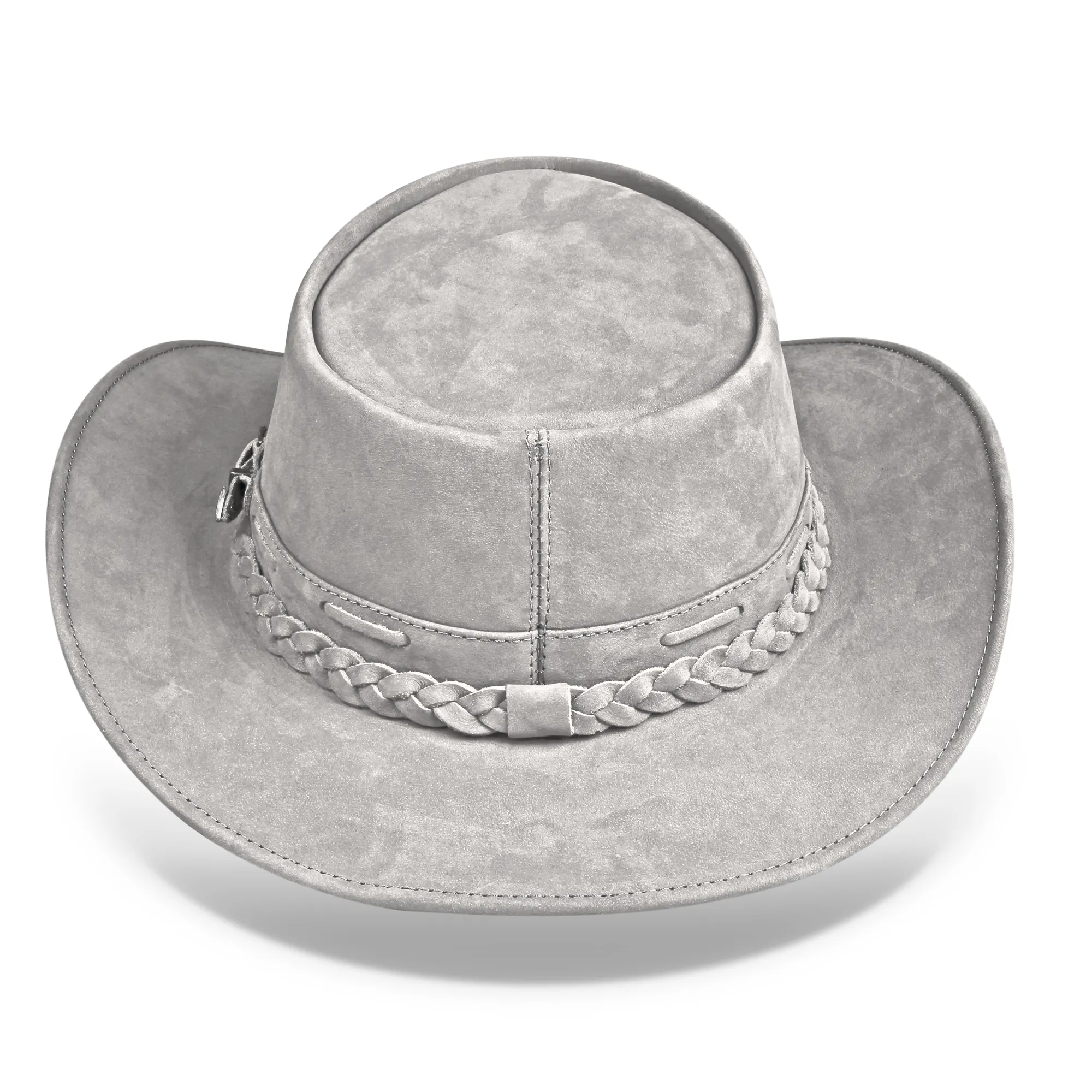 Kids Cowboy Hat Gray Leather Outback Western