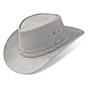 Kids Cowboy Hat Gray Leather Outback Western