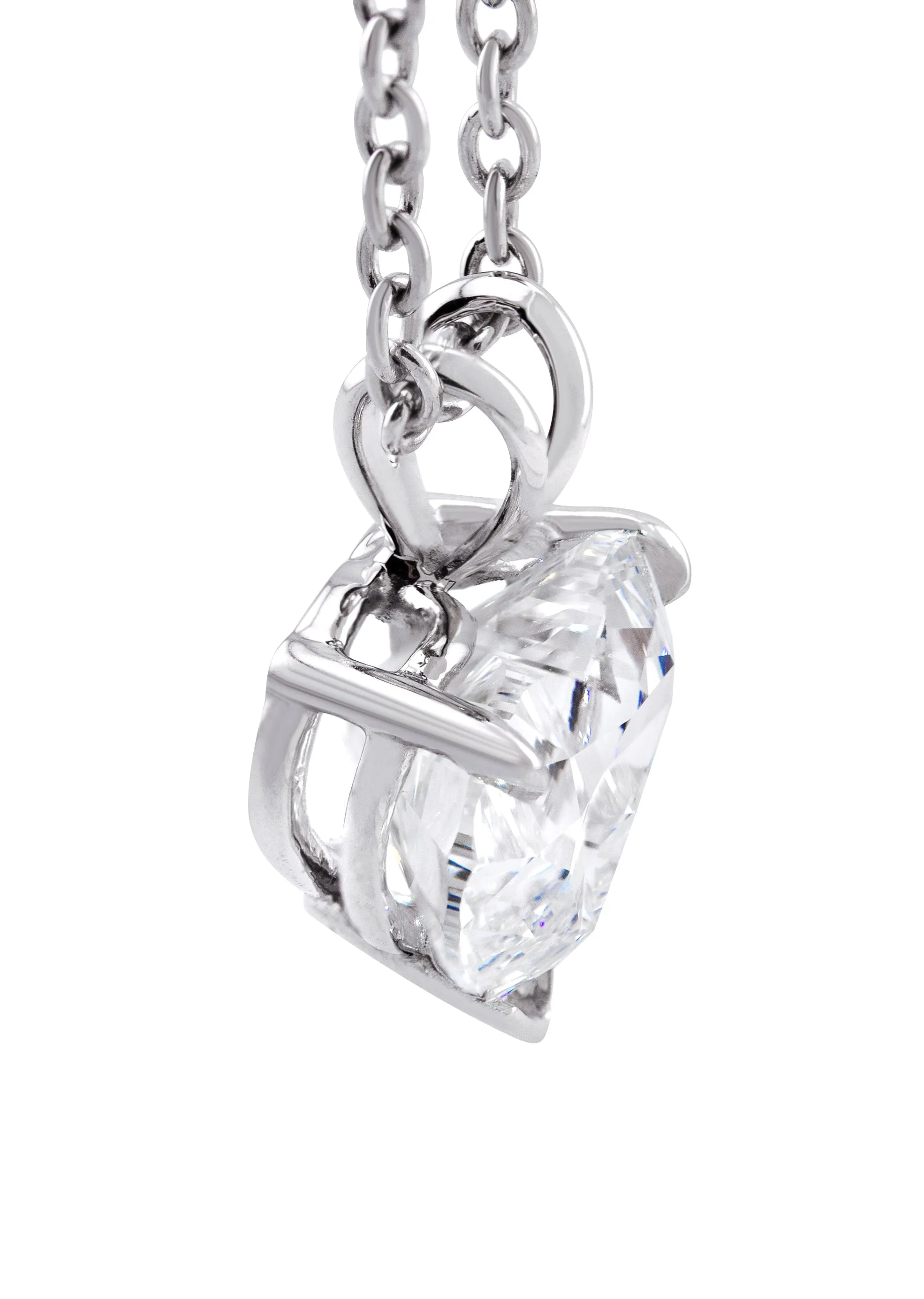 Lab Grown Heart Diamond Solitaire Pendant / Necklace