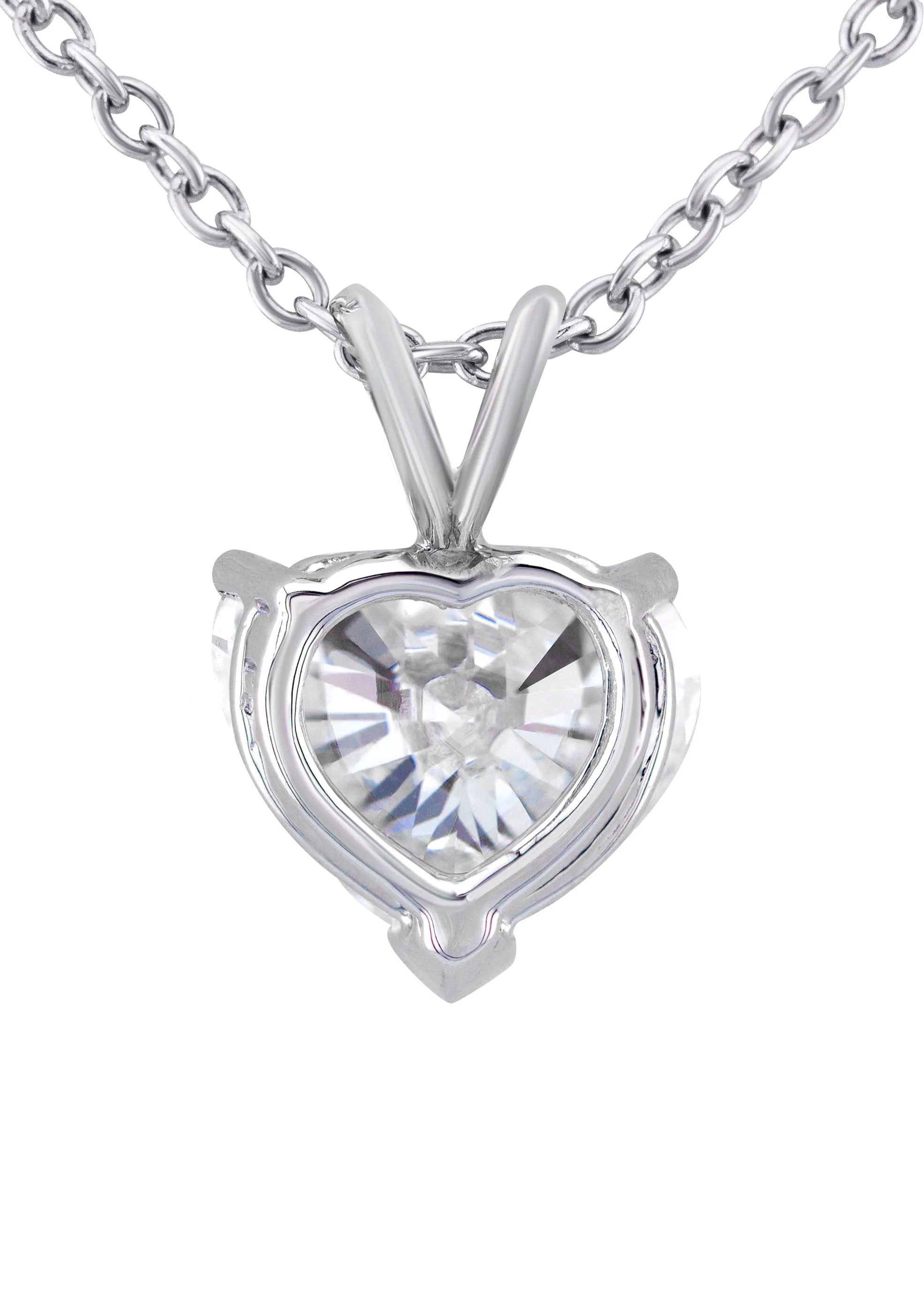 Lab Grown Heart Diamond Solitaire Pendant / Necklace