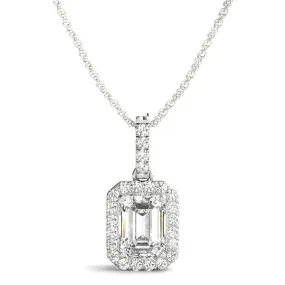 Ladies Halo Pendant 32435 Lab Grown