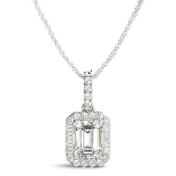 Ladies Halo Pendant 32435 Lab Grown
