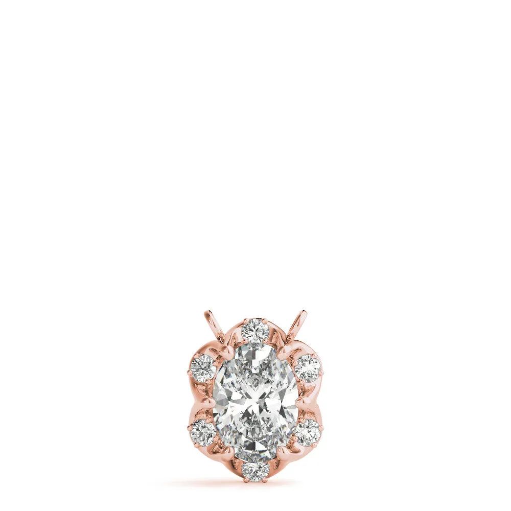 Ladies Halo Pendant 32570 Lab Grown
