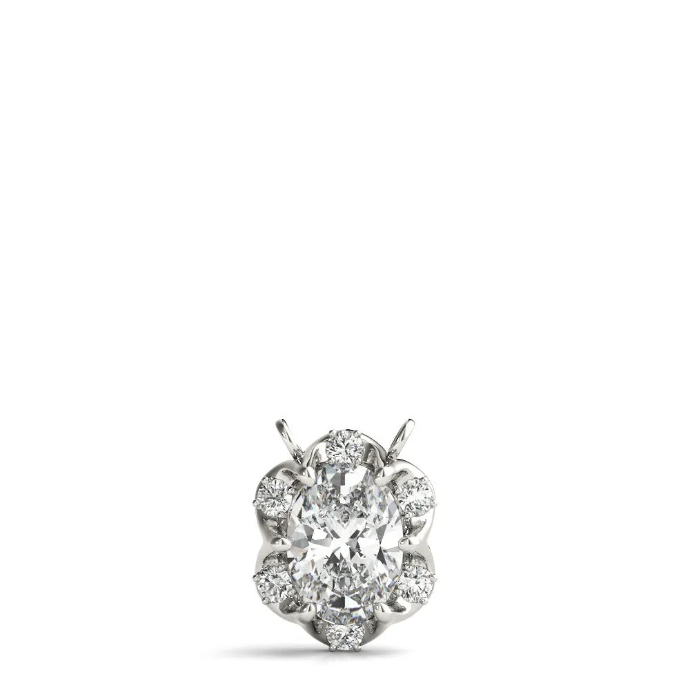 Ladies Halo Pendant 32570 Lab Grown