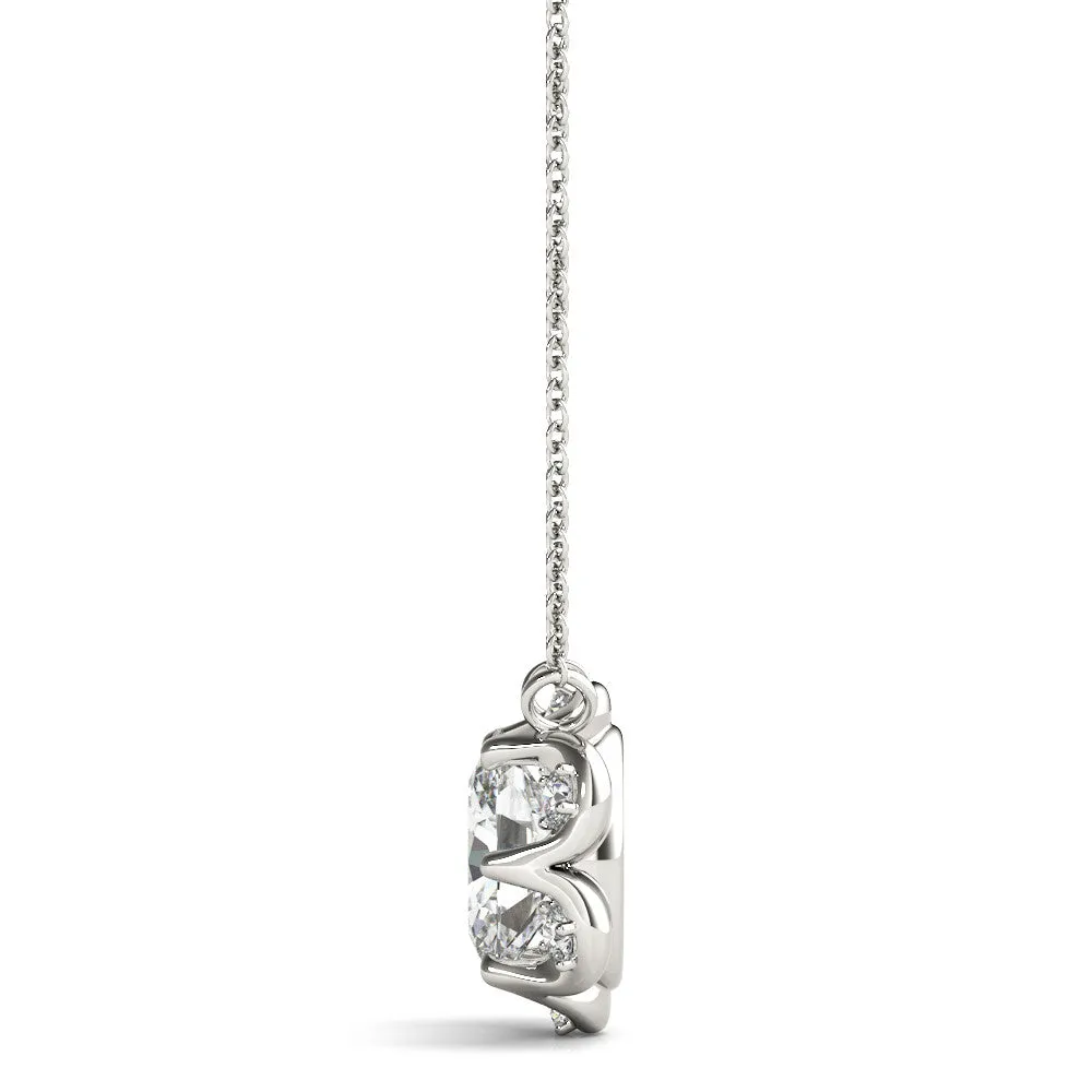 Ladies Halo Pendant 32570 Lab Grown