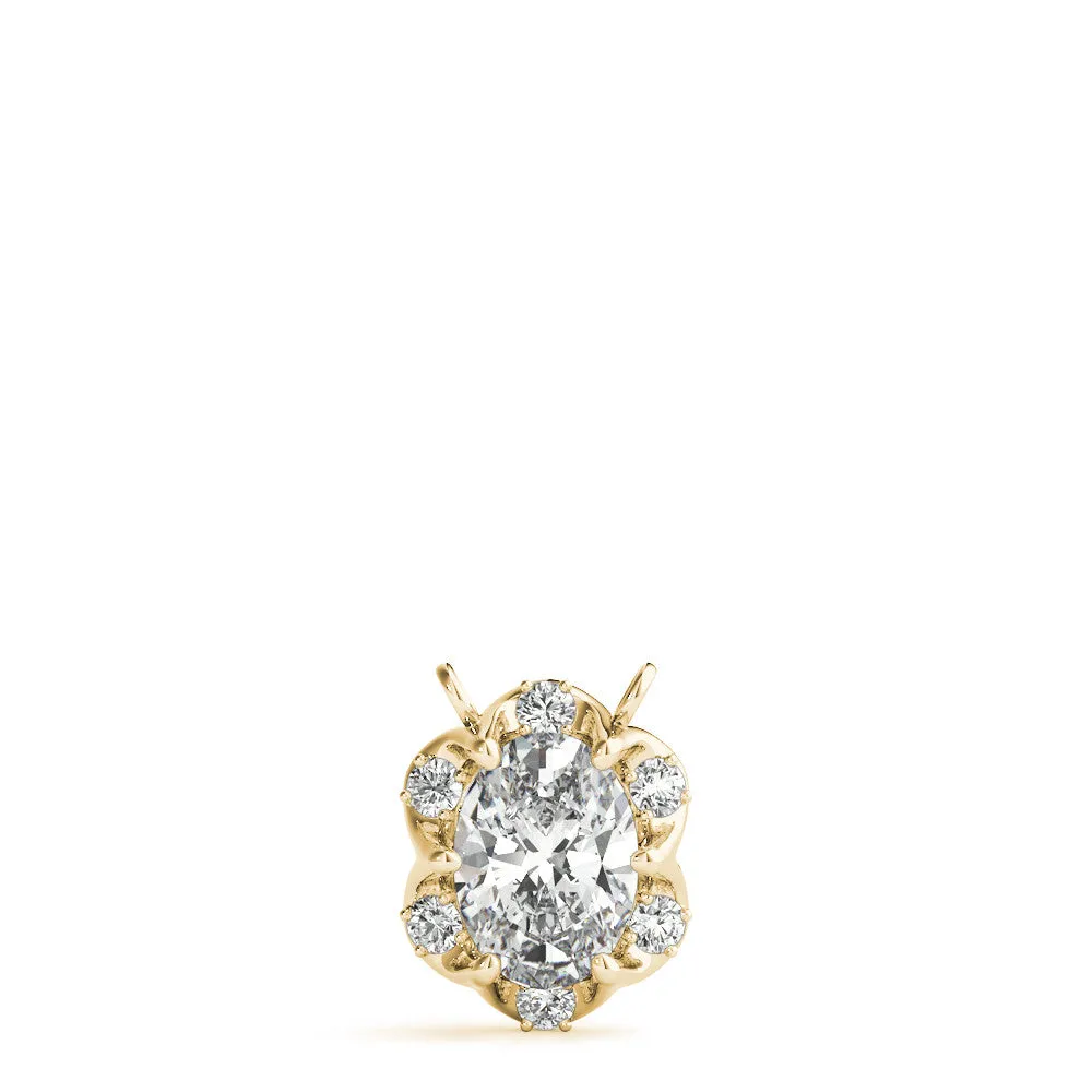 Ladies Halo Pendant 32570 Lab Grown