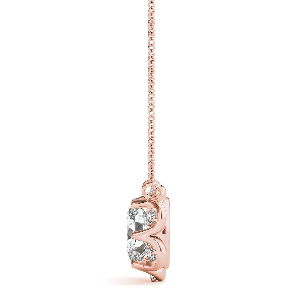 Ladies Halo Pendant 32570 Lab Grown