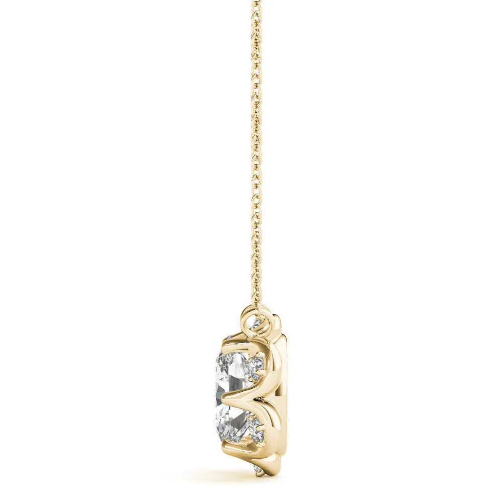 Ladies Halo Pendant 32570 Lab Grown