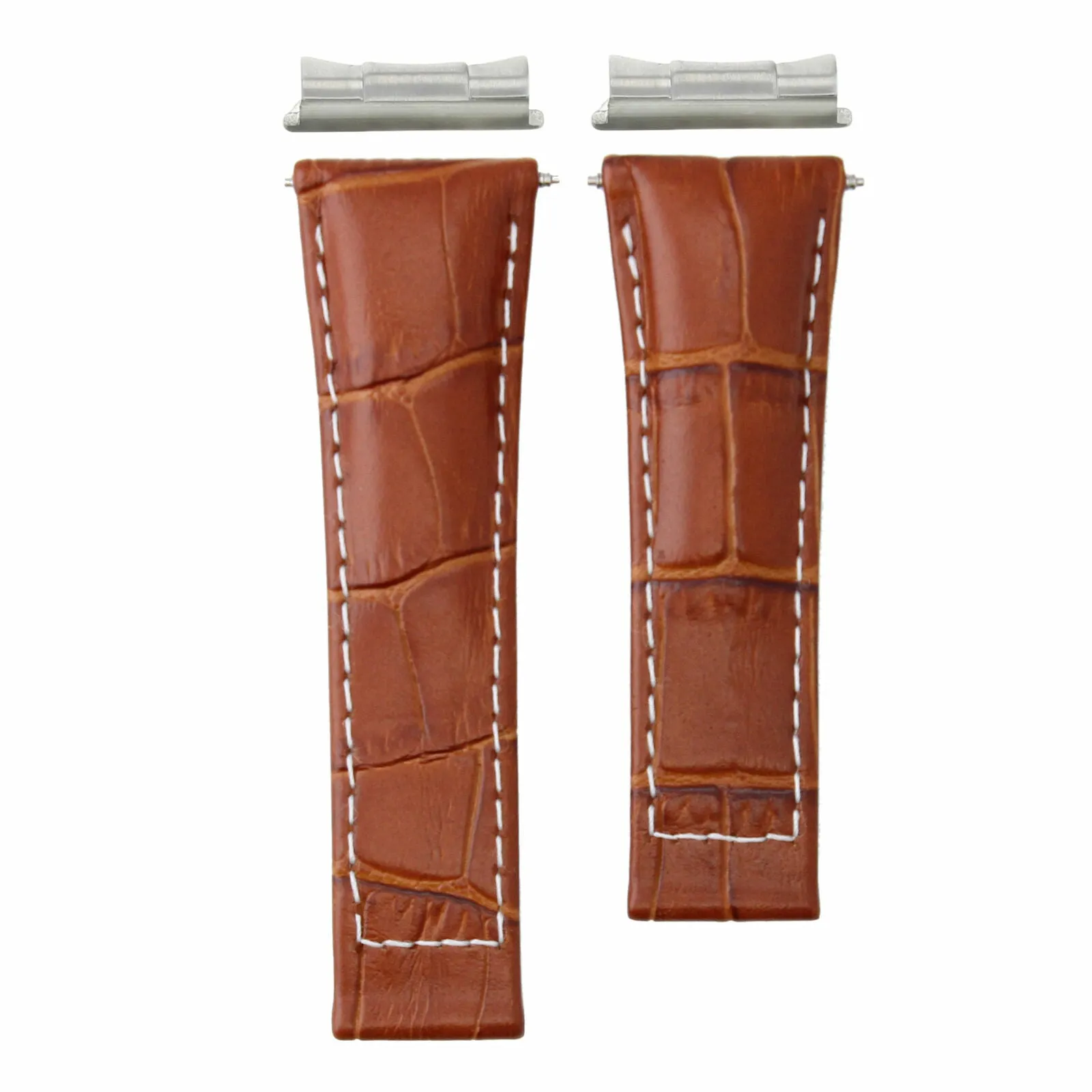 LEATHER BAND STRAP FOR ROLEX DAYTONA   END PIECE 116520 COGNAC TAN WS SHORT TQ