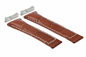 LEATHER BAND STRAP FOR ROLEX DAYTONA   END PIECE 116520 COGNAC TAN WS SHORT TQ