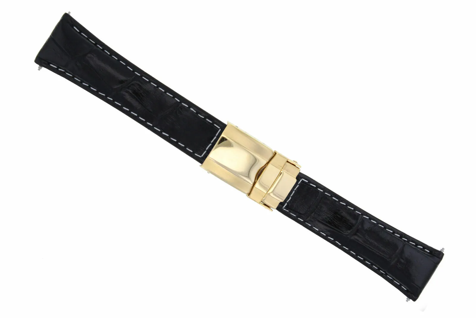 LEATHER STRAP FOR ROLEX DAYTONA 16518 16519 16520 BLACK WS REGULAR GOLD CLASP
