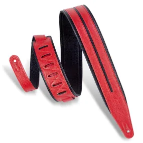 Levy's 2.5" Double Racing Stripe Strap in Red and Black