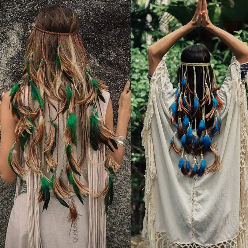 Long Length Feather Festival Headband
