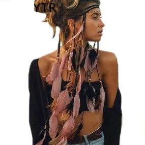 Long Length Feather Festival Headband