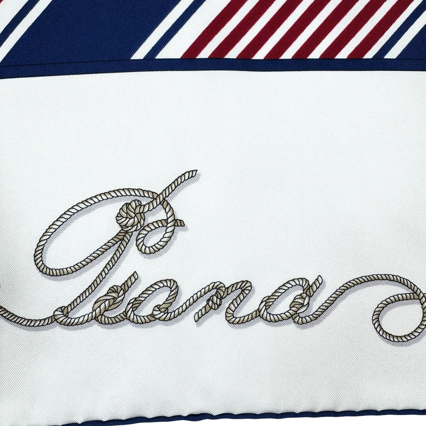 Loro Piana Scarf Nautical Sailor Design - Twill Silk Square Foulard