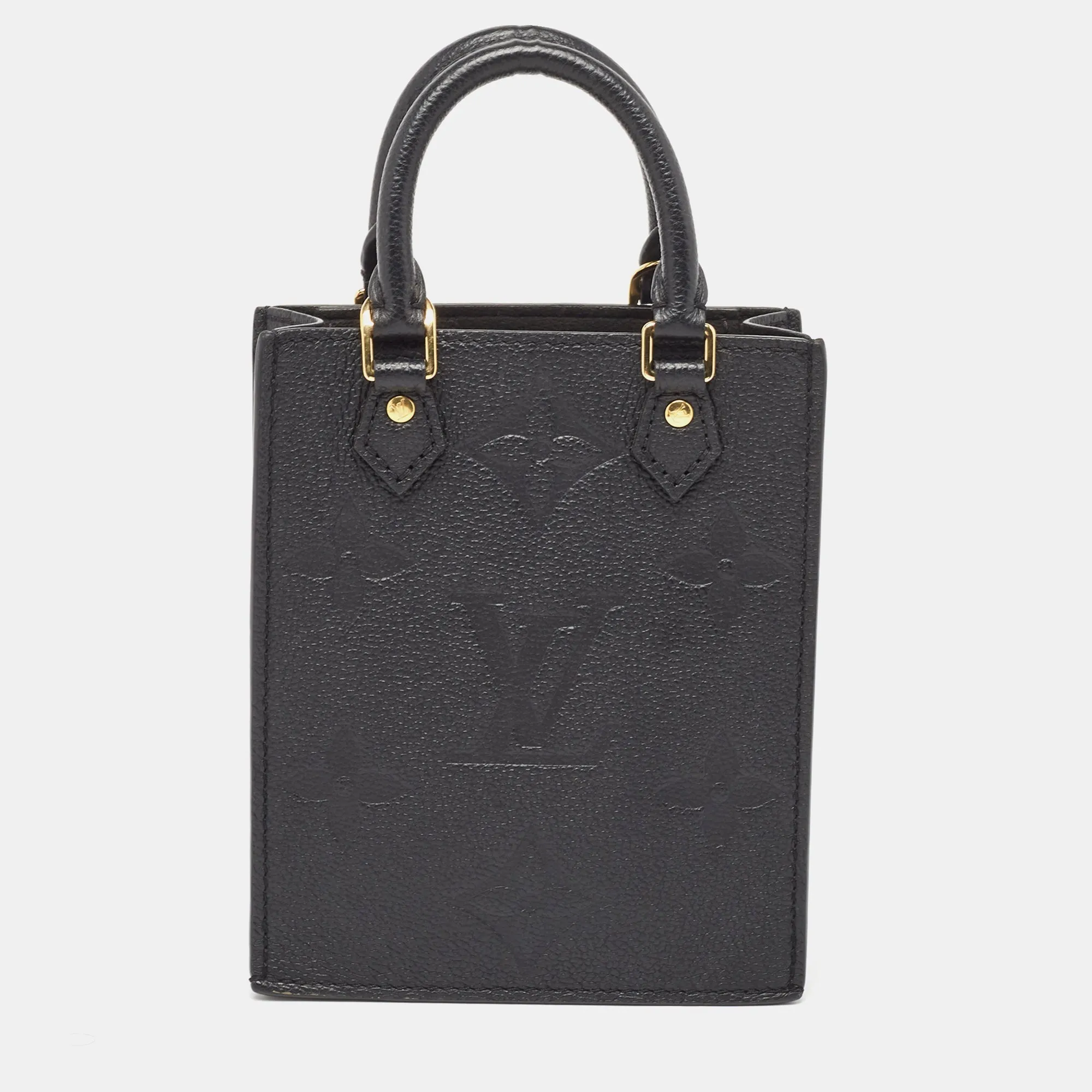 Louis Vuitton Black Monogram Empreinte Leather Petit Sac Plat Bag