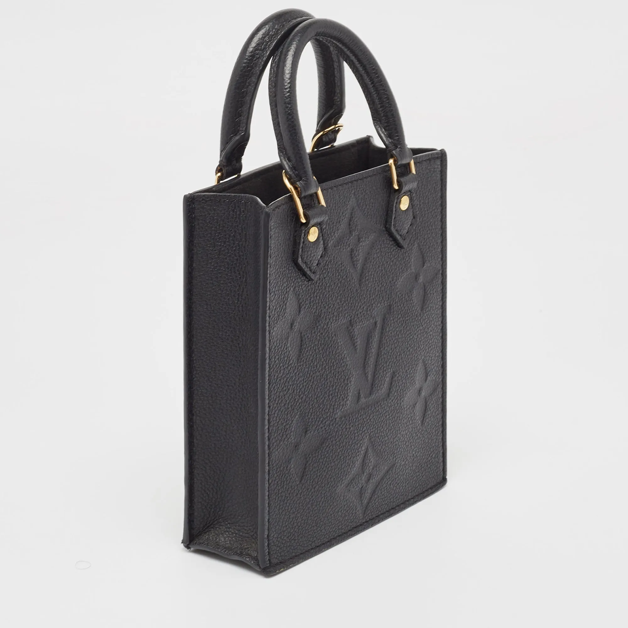 Louis Vuitton Black Monogram Empreinte Leather Petit Sac Plat Bag