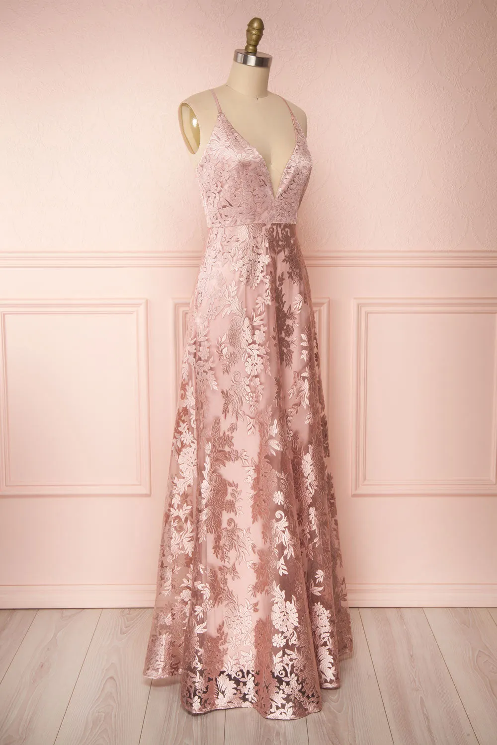 Lyaksandra | Pink Embroidered Dress