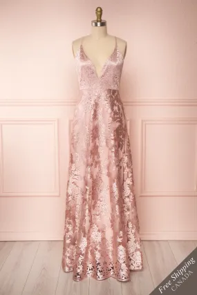 Lyaksandra | Pink Embroidered Dress