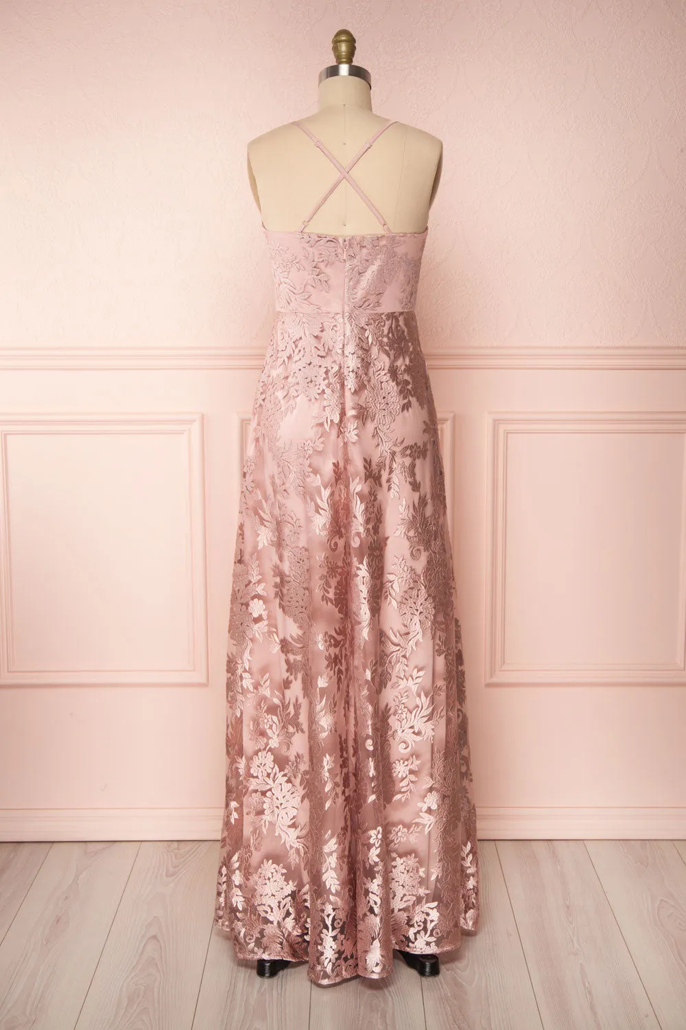 Lyaksandra | Pink Embroidered Dress