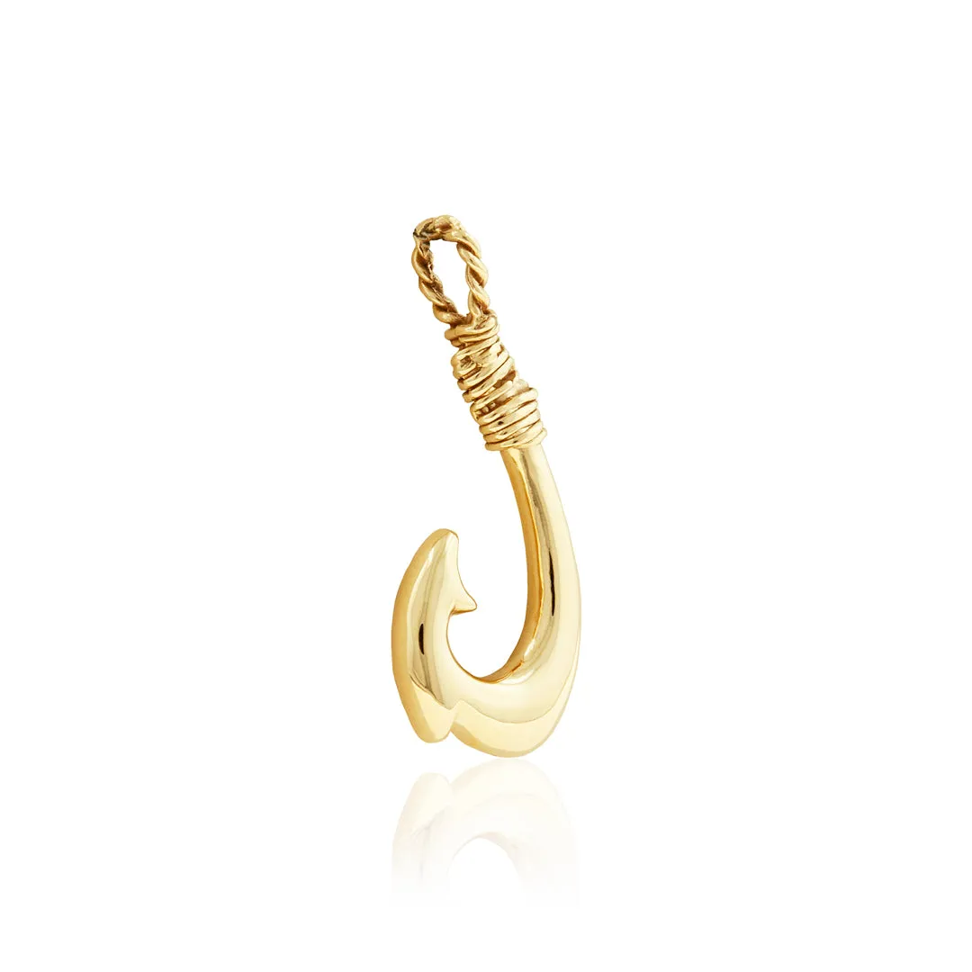 Makau (Hawaiian Fish Hook) Pendant in 14K Yellow, White or Pink Gold [small, medium or large]