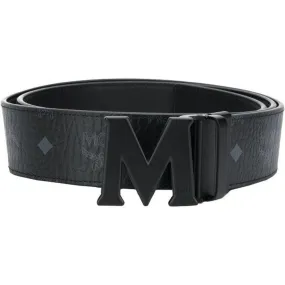 MCM Claus M Reversible Belt 1.75" in Visetos , Matte Black