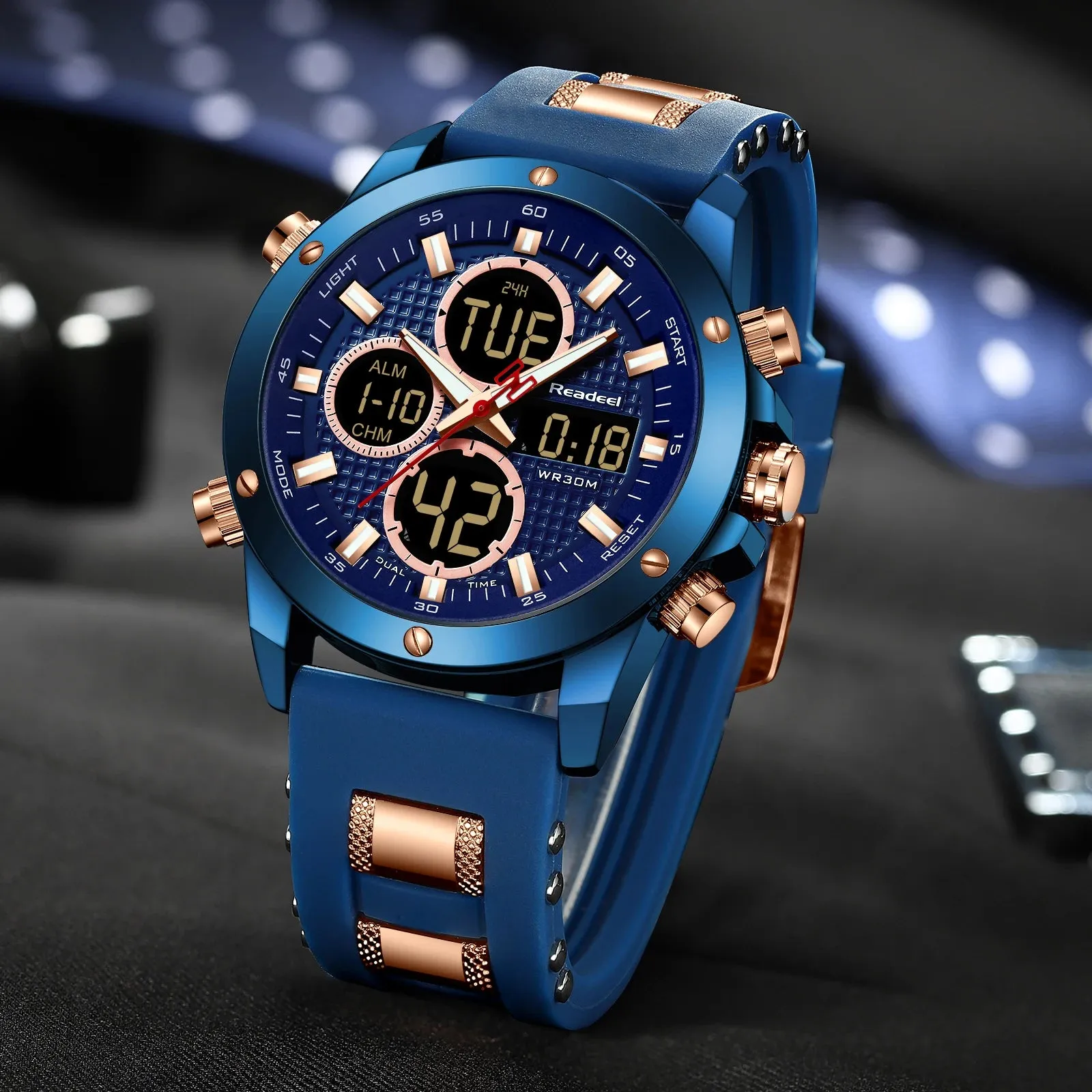 Mens Digital Classic Display Quartz Analog Watches