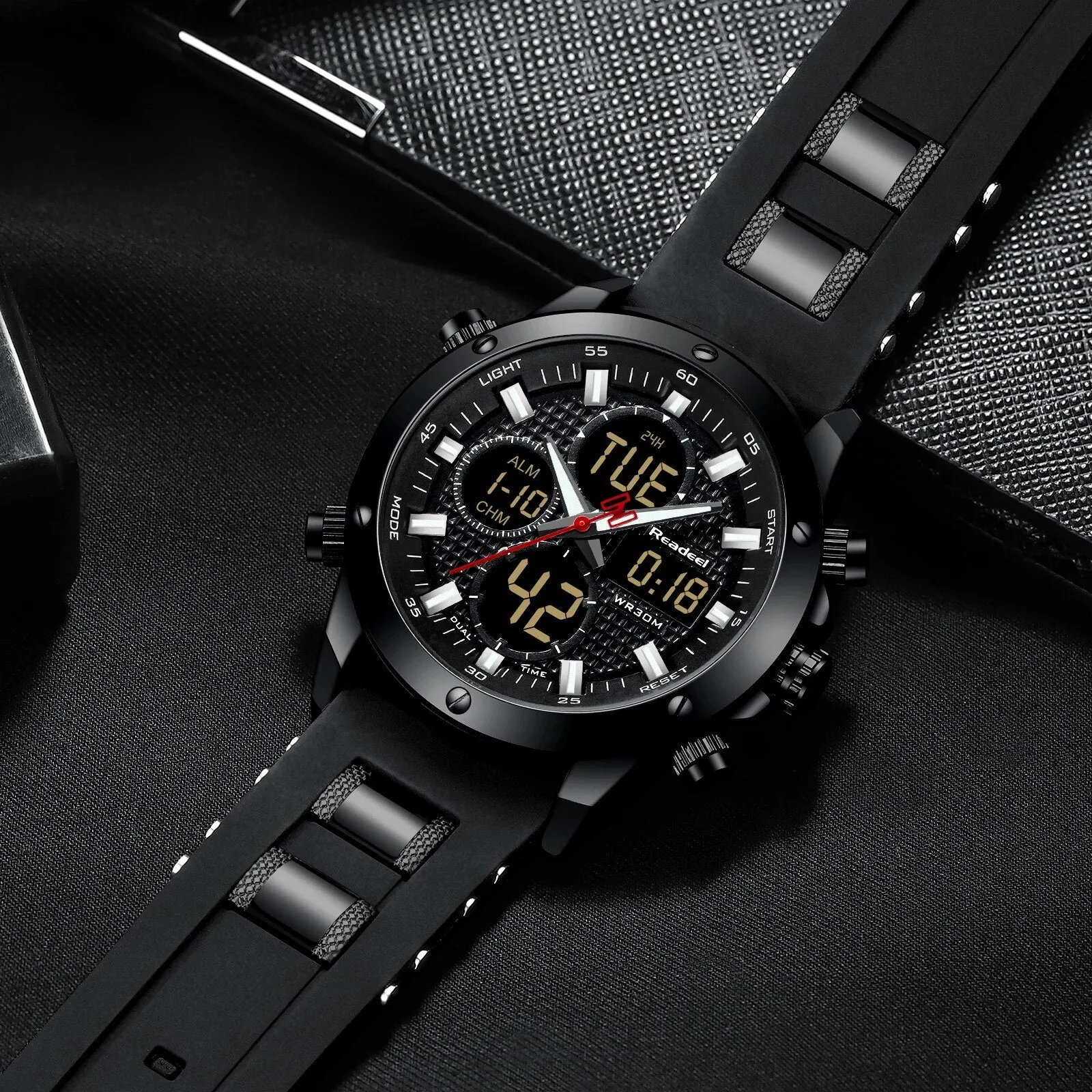Mens Digital Classic Display Quartz Analog Watches