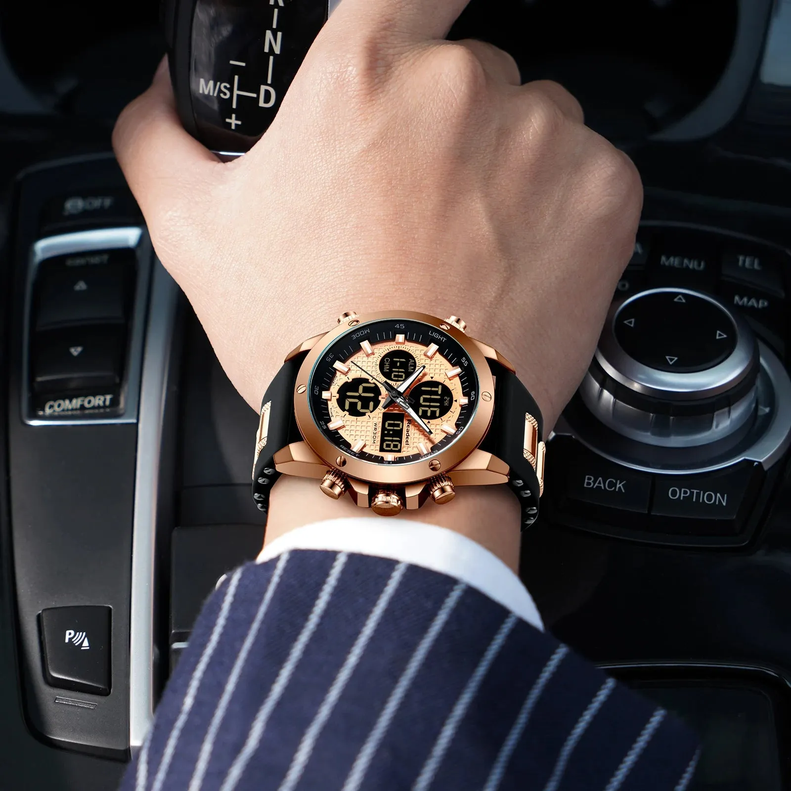 Mens Digital Classic Display Quartz Analog Watches
