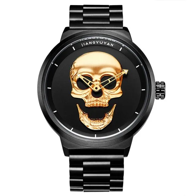 Men's Skull Dial Creative Quartz Analog Watches