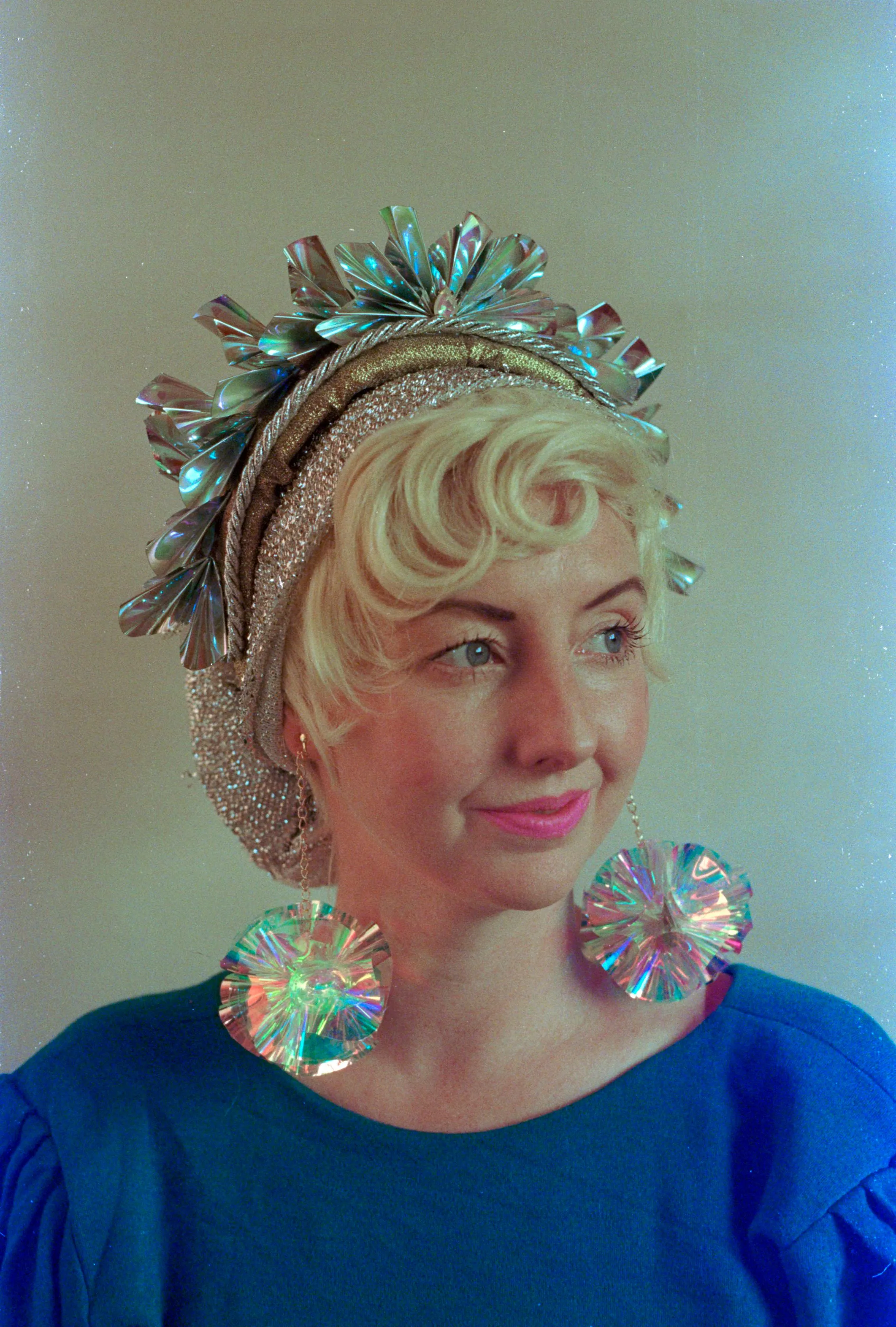 Metallic Origami Crown Silver holographic