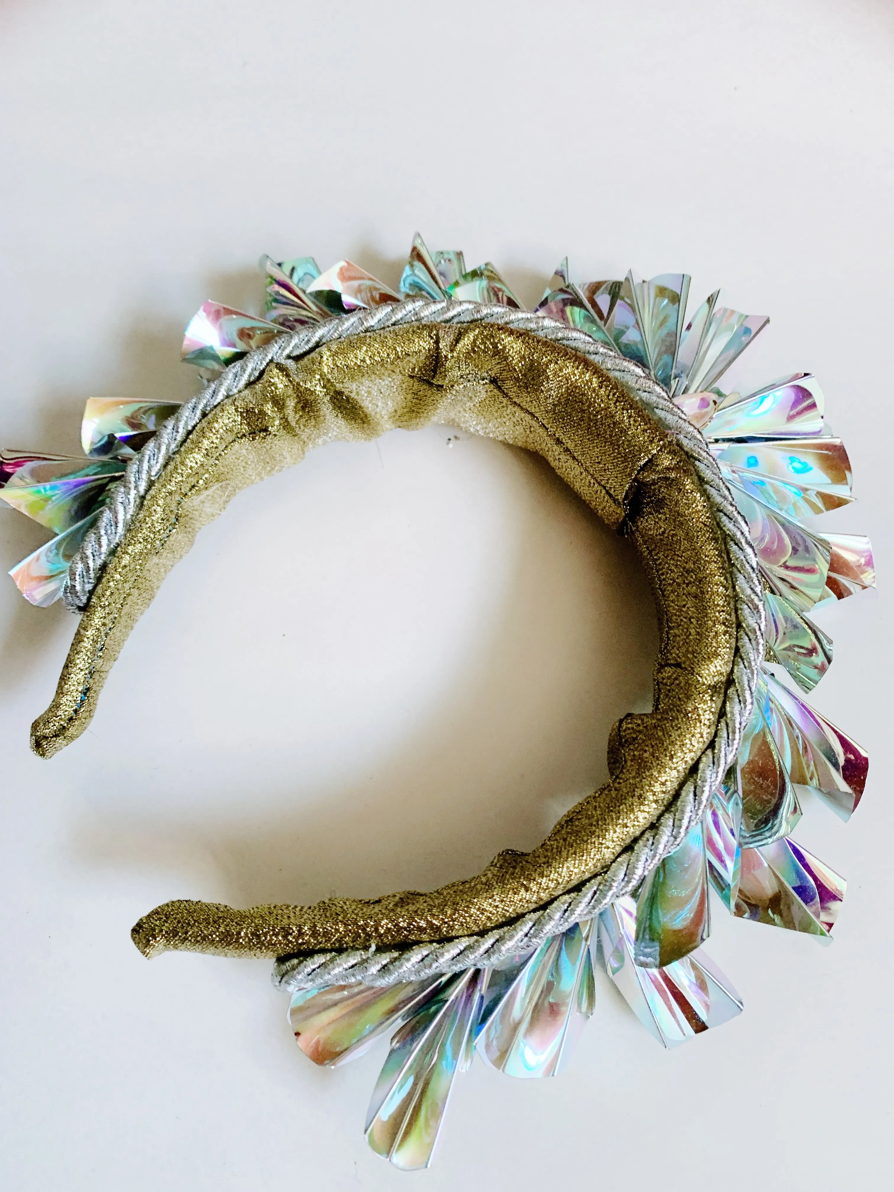 Metallic Origami Crown Silver holographic