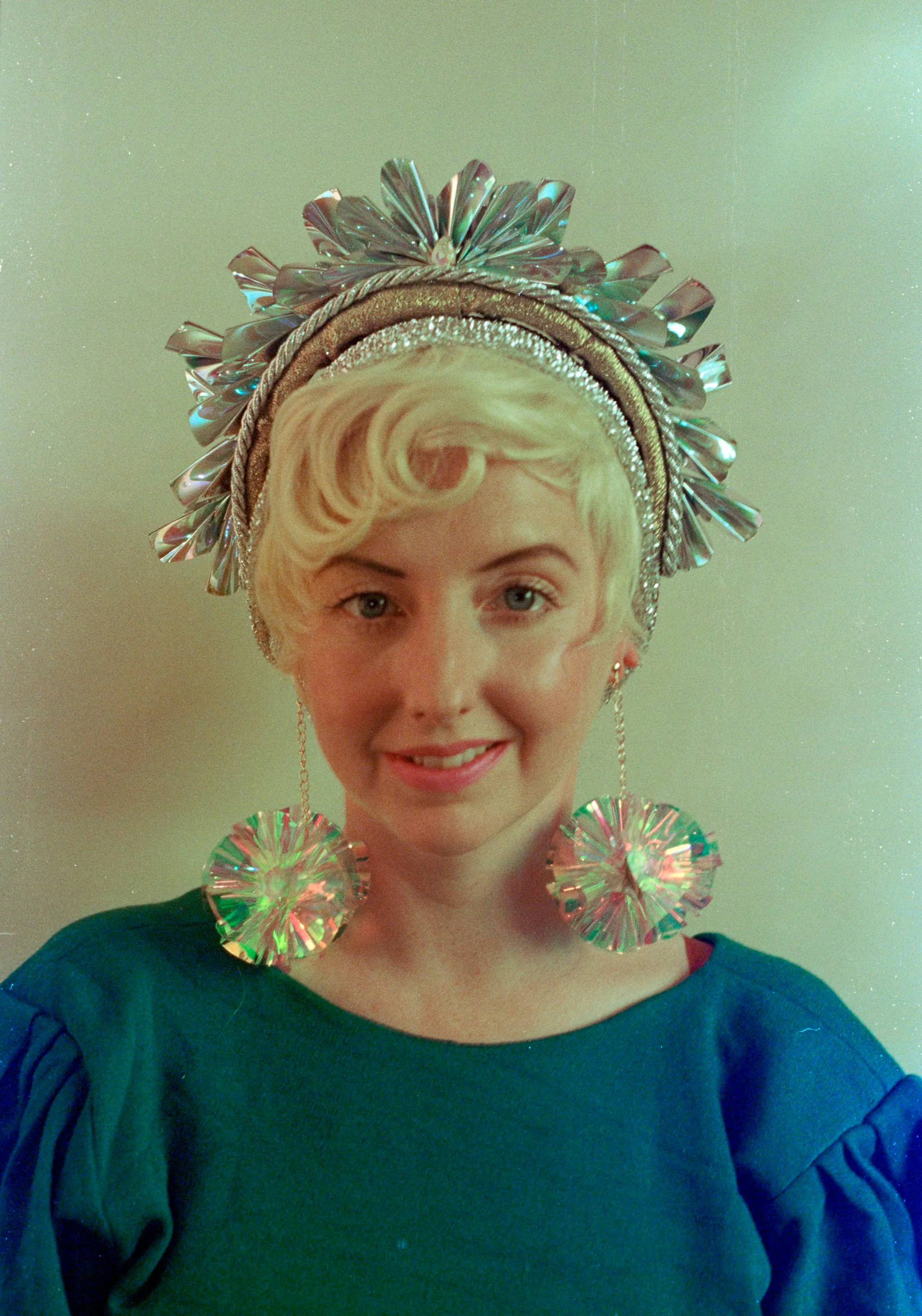 Metallic Origami Crown Silver holographic