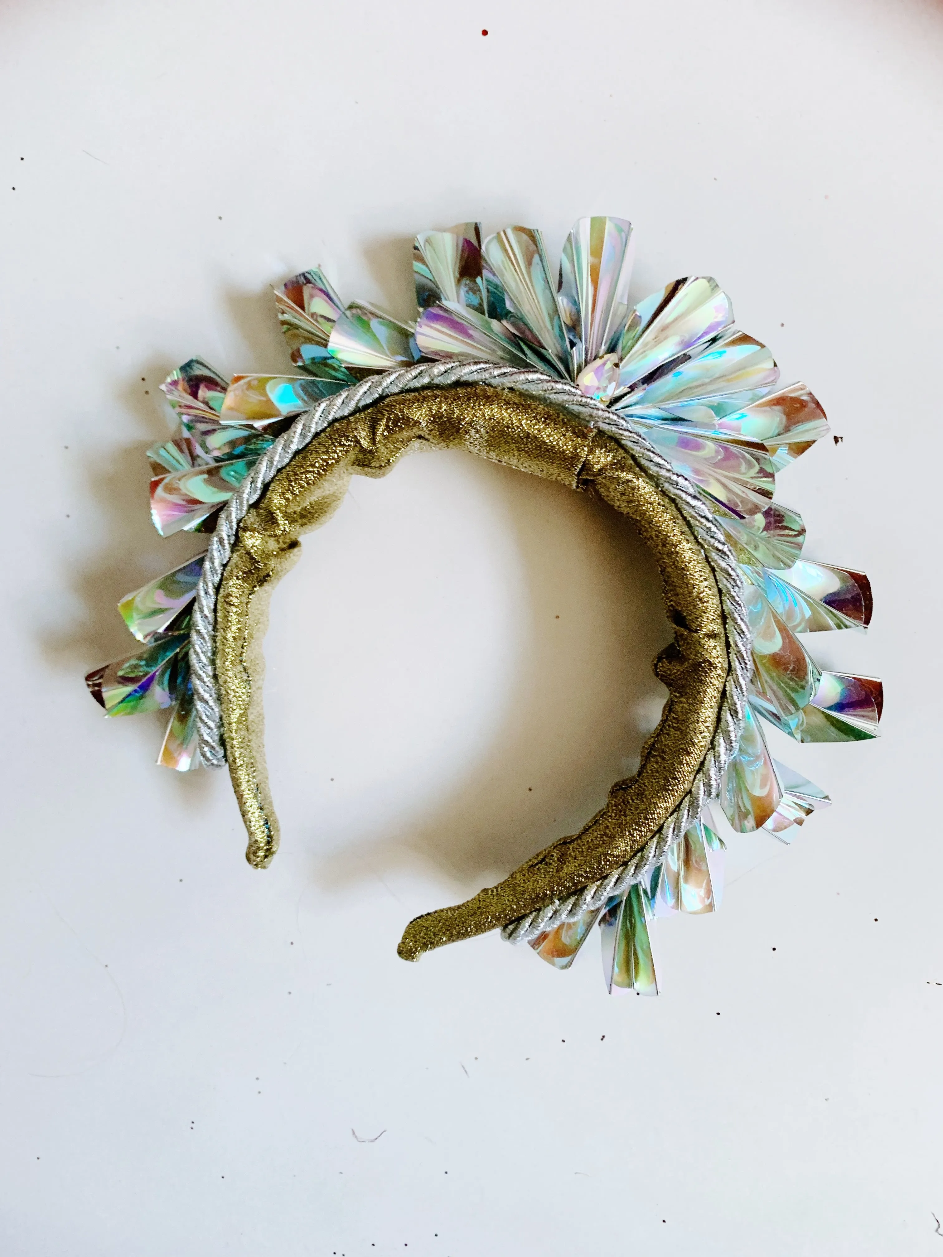 Metallic Origami Crown Silver holographic